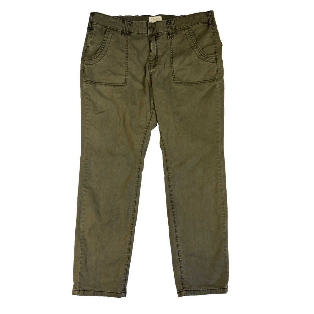 Pilcro Anthropologie Utility Pants Womens 33 Stretch Army Green Urban Streetwear